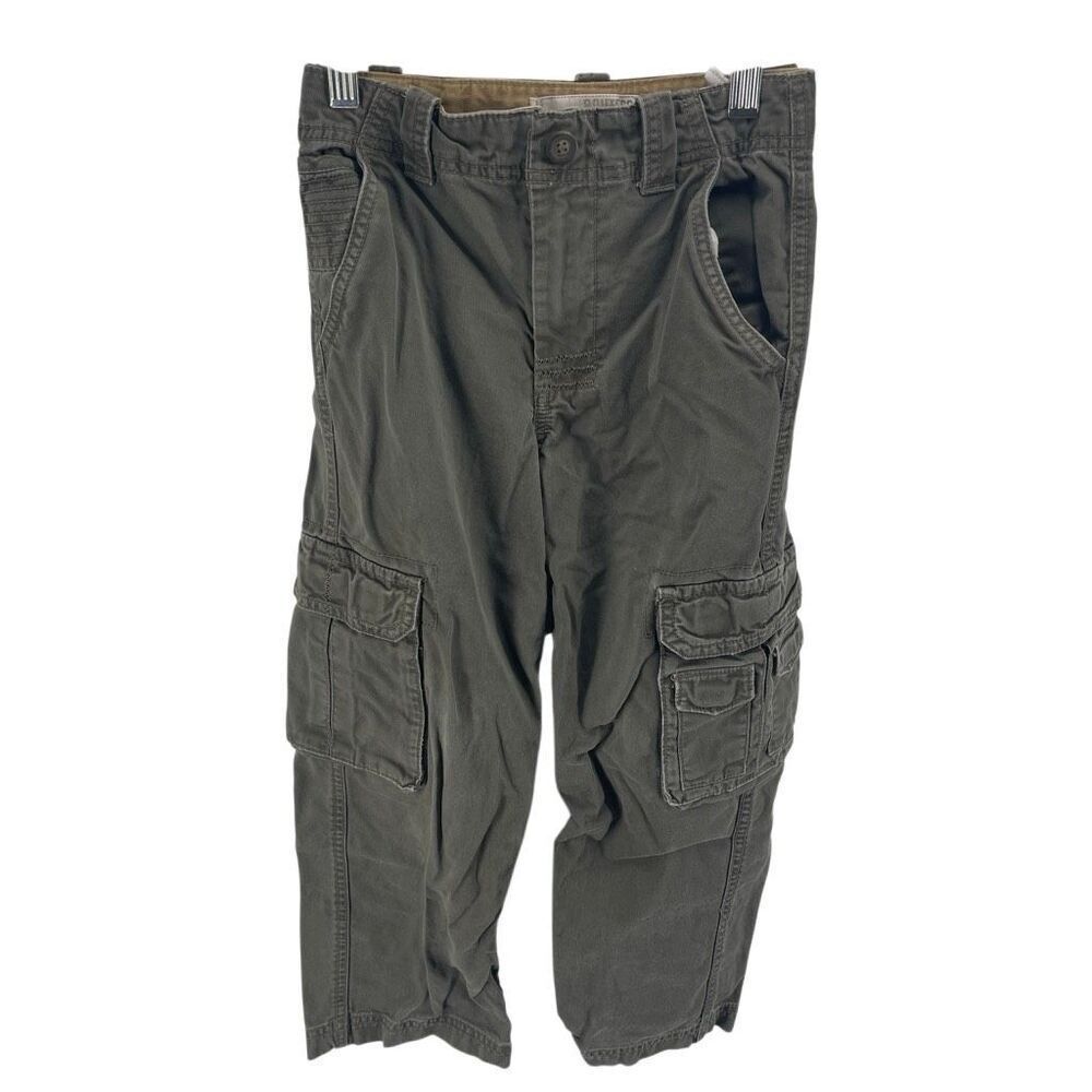 Route 66 Boys Straight Leg Cotton Casual Khaki Cargo Pants Olive Green Size 7